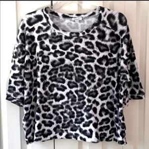 SPLENDID White Leopard Soft Knit Crop Top NWOT